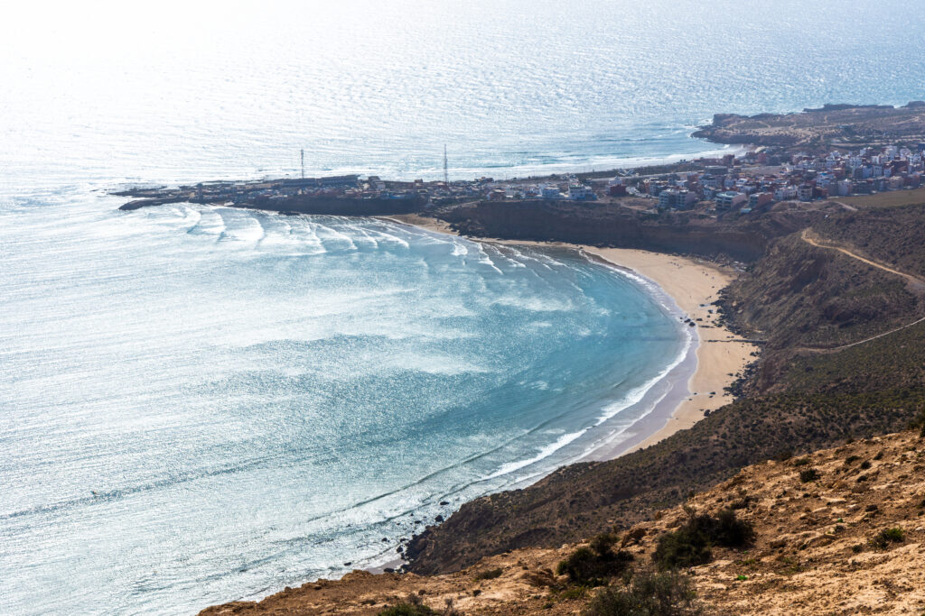 Vue panoramique de la baie d'Imsouane, Maroc